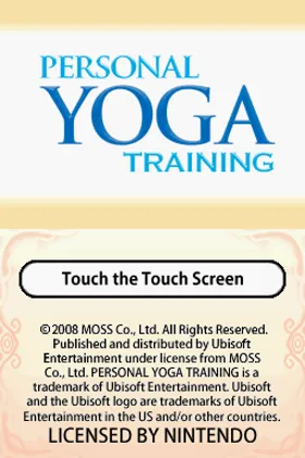 Personal Yoga Training - Learn in 15 Minutes a Day (Europe) (En,Fr,De,Es,It) screen shot title